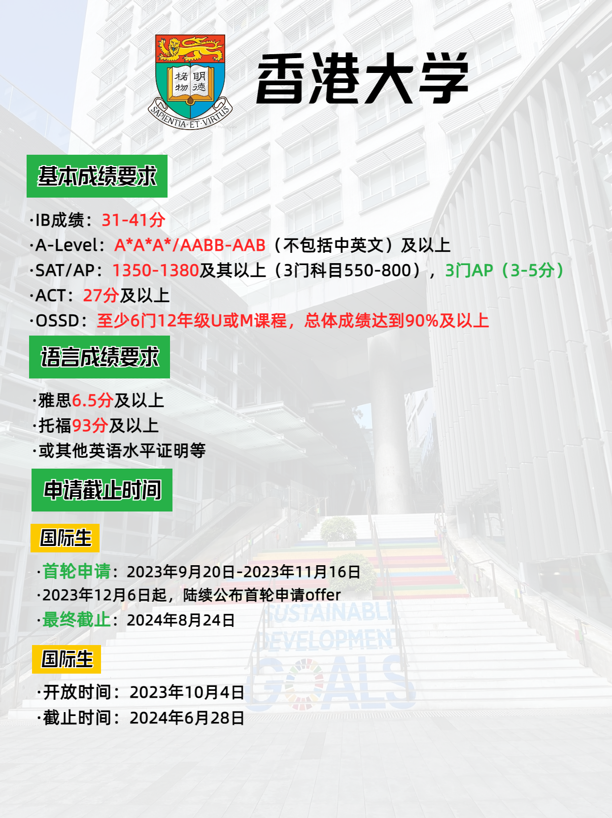 2024年香港大學(xué)本科申請(qǐng)要求、申請(qǐng)時(shí)間，別錯(cuò)過(guò)了申請(qǐng)哦